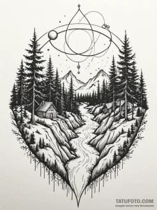 Tattoo sketch, two worlds, one thread, two di... - эскиз тату (№1752497323_0, 14.07.2025 12:48) — Tatufoto.com