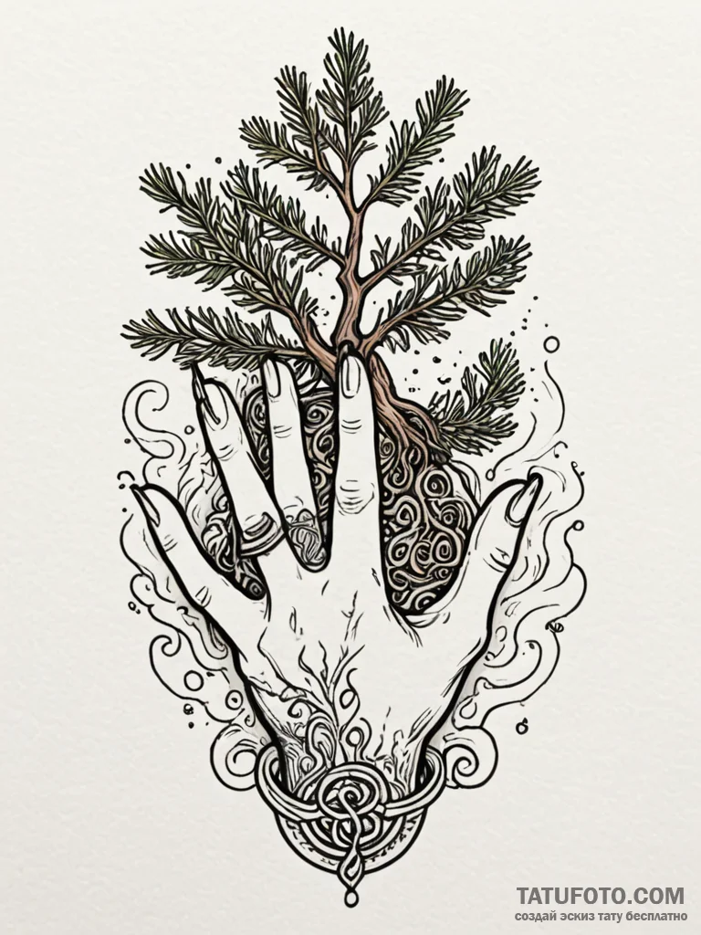 Tattoo sketch, juniper berry alchemist, a gna... - эскиз тату (№1752497574_0, 14.07.2025 12:52) — Tatufoto.com