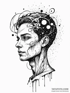Tattoo sketch, interstellar insight, a styliz... - эскиз тату (№1752497829_0, 14.07.2025 12:57) — Tatufoto.com