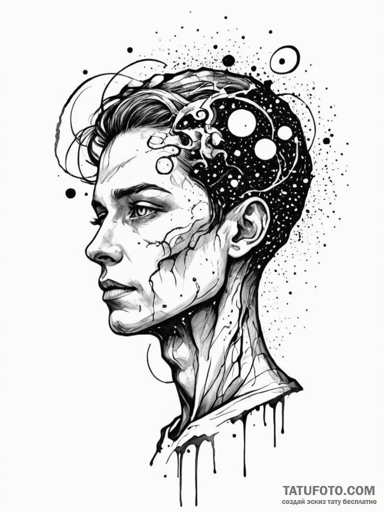 Tattoo sketch, interstellar insight, a styliz… — эскиз тату (№1752497829_0, 14.07.2025 12:57) — Tatufoto.com
