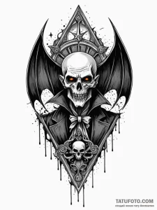 Tattoo sketch, vampire's crypt, digital dust,... - эскиз тату (№1752498259_0, 14.07.2025 13:04) — Tatufoto.com
