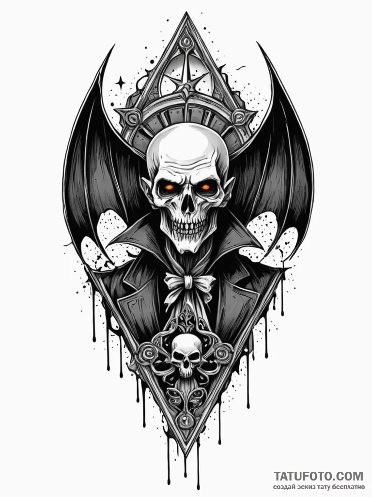 Tattoo sketch, vampire's crypt, digital dust,... - эскиз тату (№1752498259_0, 14.07.2025 13:04) — Tatufoto.com