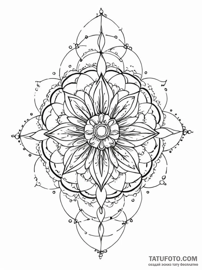 Tattoo sketch, organic drone swarm bloom, a d... - эскиз тату (№1752498430_0, 14.07.2025 13:07) — Tatufoto.com