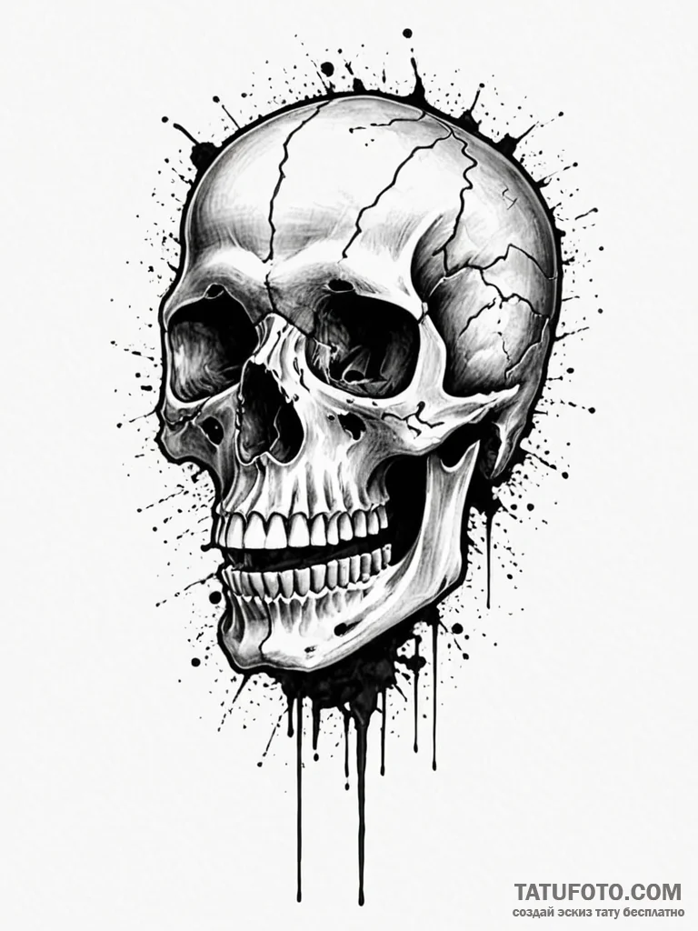 Tattoo sketch, x-ray skull, inner light, a st... - эскиз тату (№1752498687_0, 14.07.2025 13:11) — Tatufoto.com