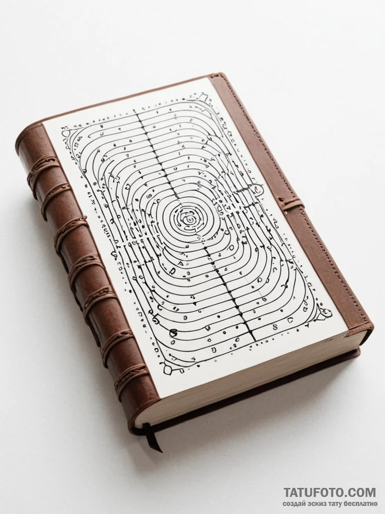 Tattoo sketch, enchanted code book, an ancien… — эскиз тату (№1752498772_0, 14.07.2025 13:12) — Tatufoto.com