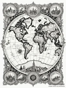 Tattoo sketch, haunted historical map, an ant... - эскиз тату (№1752499196_0, 14.07.2025 13:19) — Tatufoto.com
