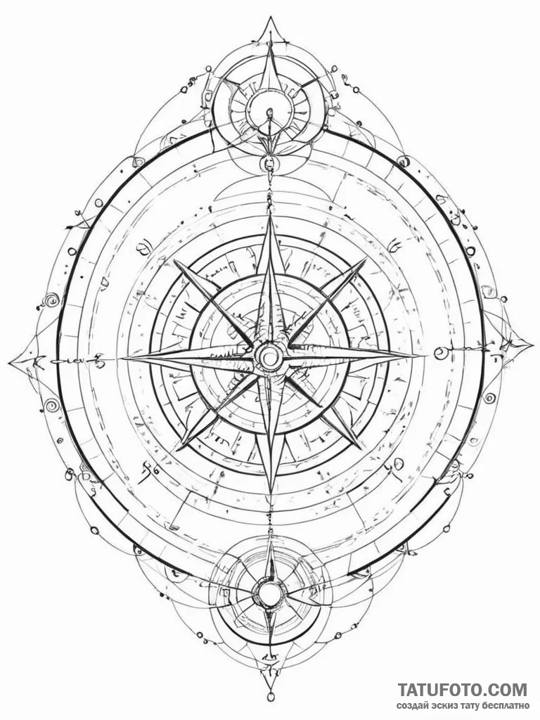 Tattoo sketch, yachtsman's map, data overlay,... - эскиз тату (№1752499624_0, 14.07.2025 13:27) — Tatufoto.com