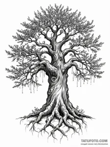 Tattoo sketch, yew tree of yielding wisdom, a... - эскиз тату (№1752501024_0, 14.07.2025 13:50) — Tatufoto.com