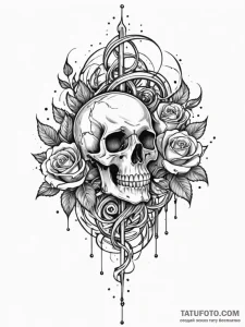 Tattoo sketch, liquid logic flow, a dynamic,... - эскиз тату (№1752501451_0, 14.07.2025 13:57) — Tatufoto.com