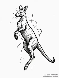 Tattoo sketch, kangaroo of quantum leaps, a p... - эскиз тату (№1752501621_0, 14.07.2025 14:00) — Tatufoto.com