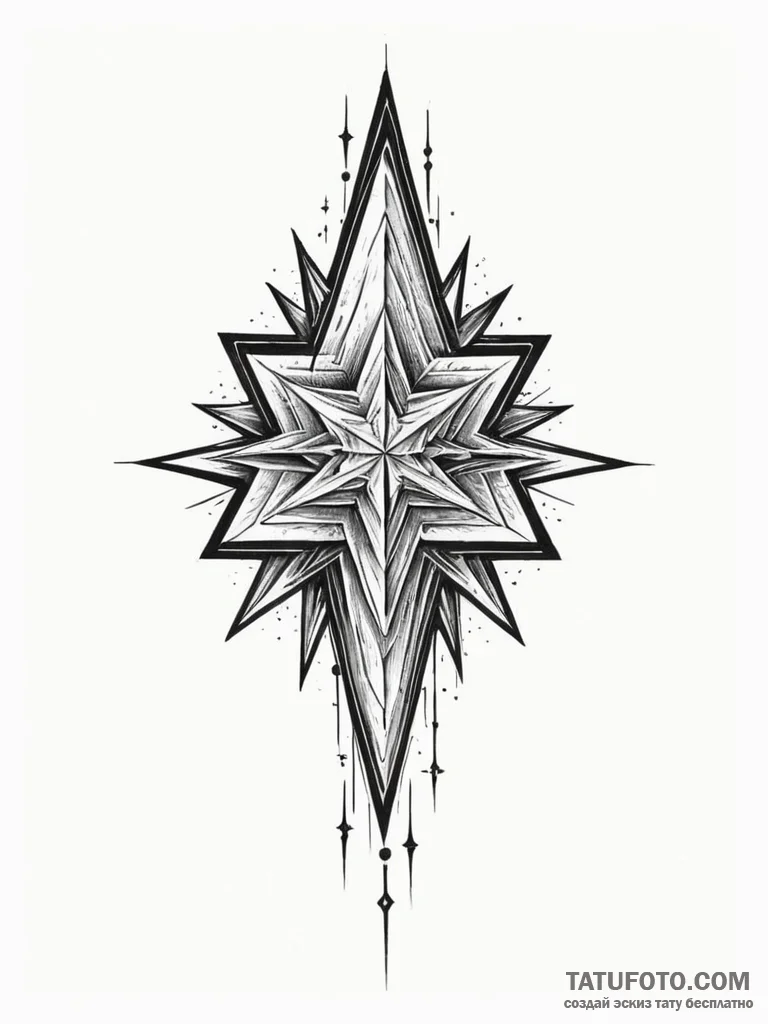 Tattoo sketch, zenith star ziggurat, a toweri... - эскиз тату (№1752501793_0, 14.07.2025 14:03) — Tatufoto.com