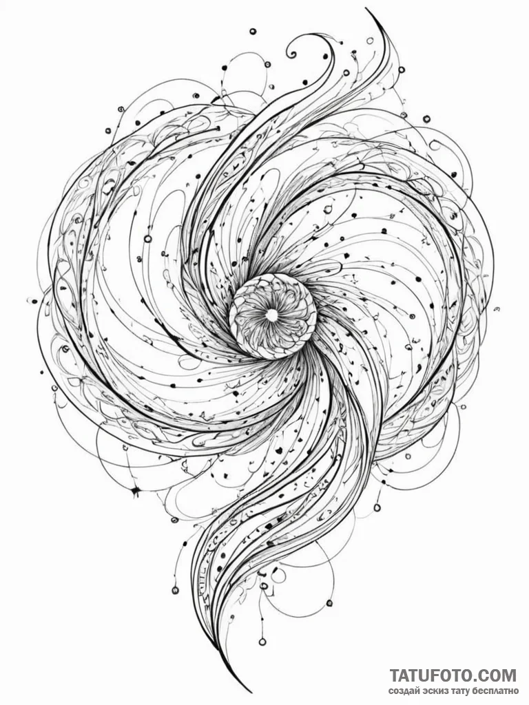 Tattoo sketch, spirit of the data stream, a g... - эскиз тату (№1752502559_0, 14.07.2025 14:15) — Tatufoto.com
