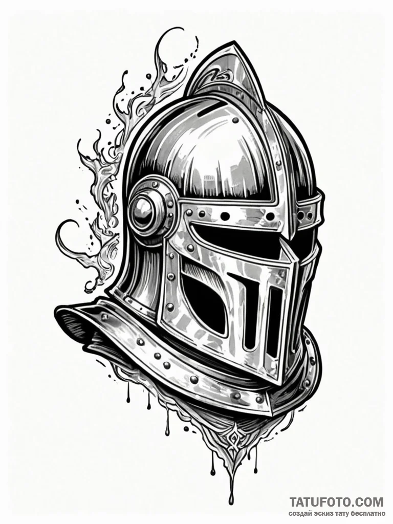 Tattoo sketch, ironclad ideals, a medieval kn... - эскиз тату (№1752503325_0, 14.07.2025 14:28) — Tatufoto.com
