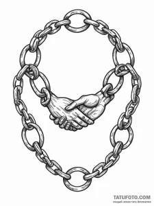 Tattoo sketch, connected chains of humanity:... - эскиз тату (№1752503752_0, 14.07.2025 14:35) — Tatufoto.com