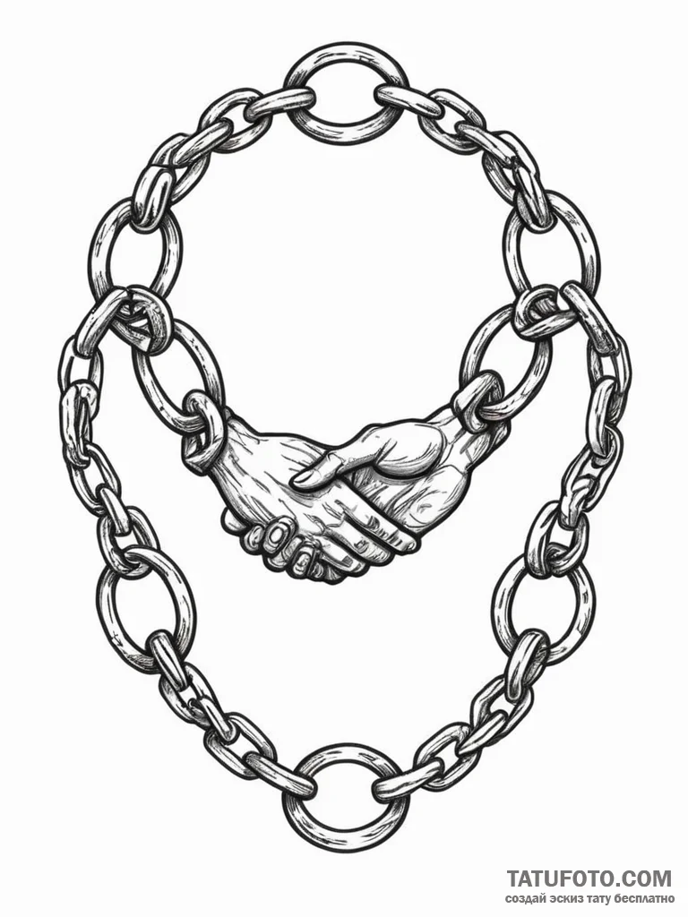 Tattoo sketch, connected chains of humanity:... - эскиз тату (№1752503752_0, 14.07.2025 14:35) — Tatufoto.com