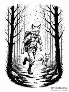 Tattoo sketch, light-footed scout, data trail... - эскиз тату (№1752503836_0, 14.07.2025 14:37) — Tatufoto.com