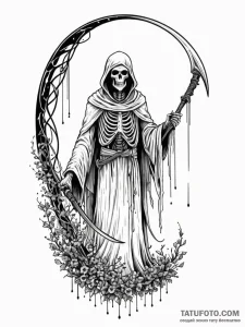 Tattoo sketch, reaper of data souls, a styliz... - эскиз тату (№1752504092_0, 14.07.2025 14:41) — Tatufoto.com