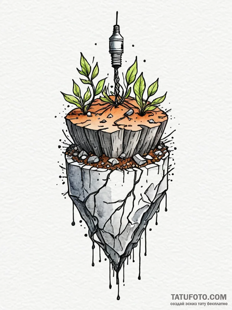 Tattoo sketch, time capsule seed, a single, g… — эскиз тату (№1752504177_0, 14.07.2025 14:42) — Tatufoto.com