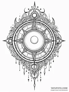 Tattoo sketch, radiant orb of protection, a s... - эскиз тату (№1752504434_0, 14.07.2025 14:47) — Tatufoto.com