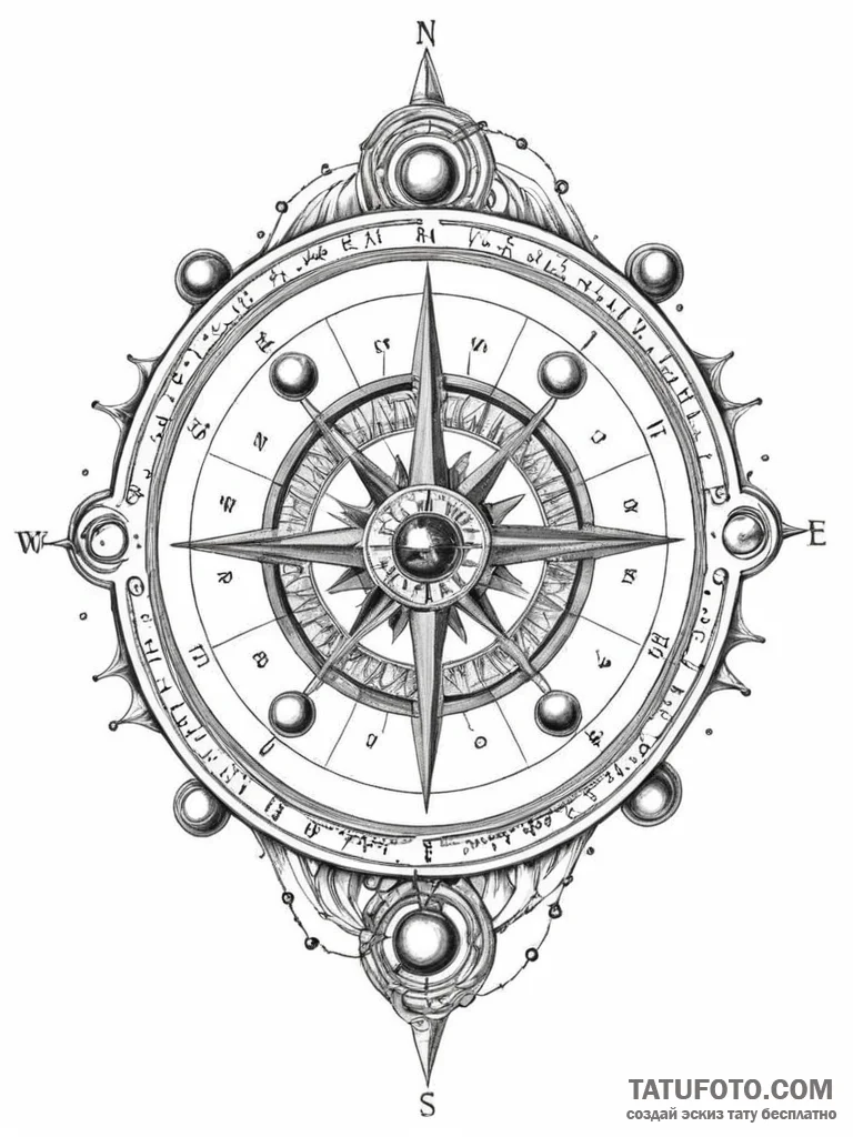 Tattoo sketch, x-ray vision compass, an antiq... - эскиз тату (№1752504863_0, 14.07.2025 14:54) — Tatufoto.com