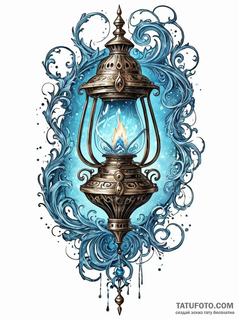 Tattoo sketch, underworld navigator's lantern... - эскиз тату (№1752505033_0, 14.07.2025 14:57) — Tatufoto.com