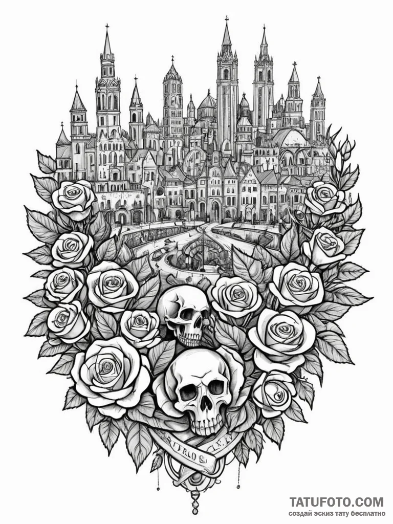 Tattoo sketch, board game pieces scattered to… — эскиз тату (№1752505293_0, 14.07.2025 15:01) — Tatufoto.com