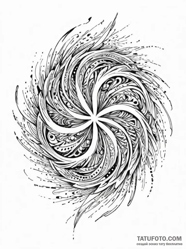Tattoo sketch, vortex of voices (auditory abs... - эскиз тату (№1752505462_0, 14.07.2025 15:04) — Tatufoto.com