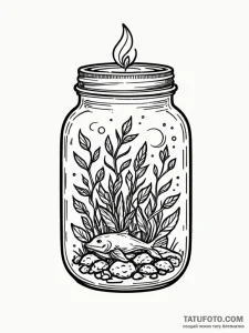 Tattoo sketch, jar of ideas, a simple glass j... - эскиз тату (№1752505976_0, 14.07.2025 15:12) — Tatufoto.com