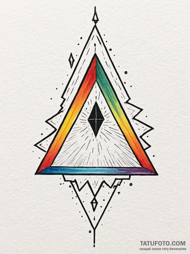 Tattoo sketch, emotional spectrum prism, a cl… — эскиз тату (№1752506061_0, 14.07.2025 15:14) — Tatufoto.com