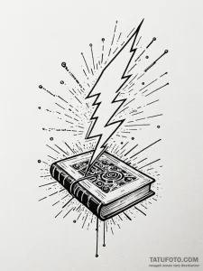 Tattoo sketch, thunderclap of innovation, a d... - эскиз тату (№1752507083_0, 14.07.2025 15:31) — Tatufoto.com