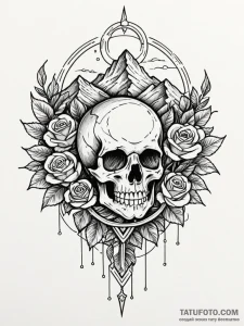 Tattoo sketch, cloud computing landscape: a s... - эскиз тату (№1752507339_0, 14.07.2025 15:35) — Tatufoto.com