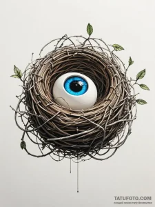 Tattoo sketch, empty nest of innovation, a be... - эскиз тату (№1752507511_0, 14.07.2025 15:38) — Tatufoto.com
