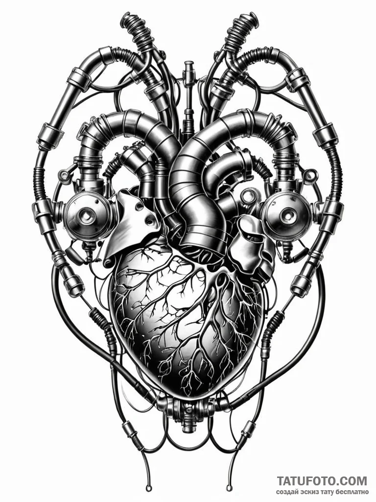 Tattoo sketch, logic gate heart, a stylized h... - эскиз тату (№1752507596_0, 14.07.2025 15:39) — Tatufoto.com