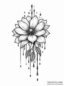 Tattoo sketch, acid rain falling on a single,... - эскиз тату (№1752507857_0, 14.07.2025 15:44) — Tatufoto.com