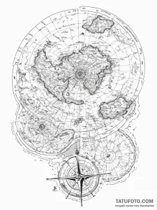 Tattoo sketch, yachtsman's map, data overlay,... - эскиз тату (№1752508198_0, 14.07.2025 15:49) — Tatufoto.com