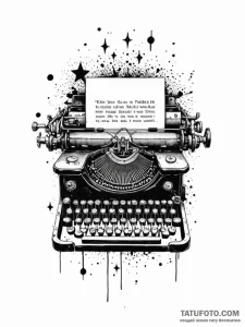 Tattoo sketch, keyboard of cosmic creation, a... - эскиз тату (№1752508283_0, 14.07.2025 15:51) — Tatufoto.com
