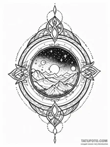 Tattoo sketch, locket of infinite universes,... - эскиз тату (№1752508626_0, 14.07.2025 15:57) — Tatufoto.com