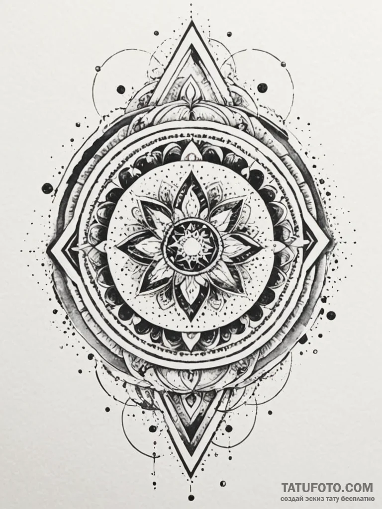 Tattoo sketch, quantum painter's palette, a c... - эскиз тату (№1752509138_0, 14.07.2025 16:05) — Tatufoto.com