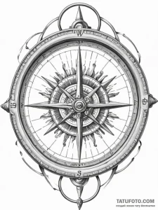 Tattoo sketch, temporal compass, reality's ha... - эскиз тату (№1752509737_0, 14.07.2025 16:15) — Tatufoto.com