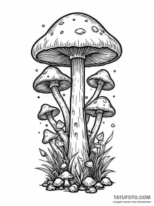Tattoo sketch, mushroom cultivator of code, a... - эскиз тату (№1752509906_0, 14.07.2025 16:18) — Tatufoto.com