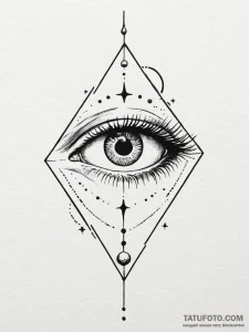 Tattoo sketch, zenith point, cosmic eye, a si... - эскиз тату (№1752510077_0, 14.07.2025 16:21) — Tatufoto.com