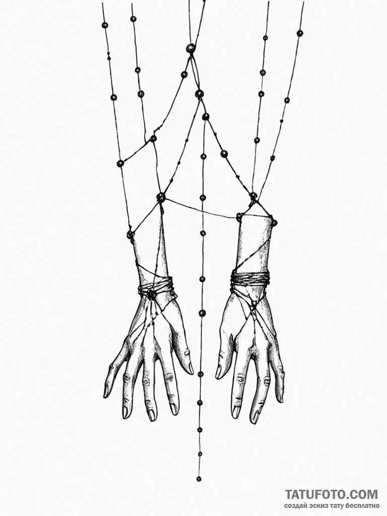 Tattoo sketch, invisible threads of control,... - эскиз тату (№1752510164_0, 14.07.2025 16:22) — Tatufoto.com