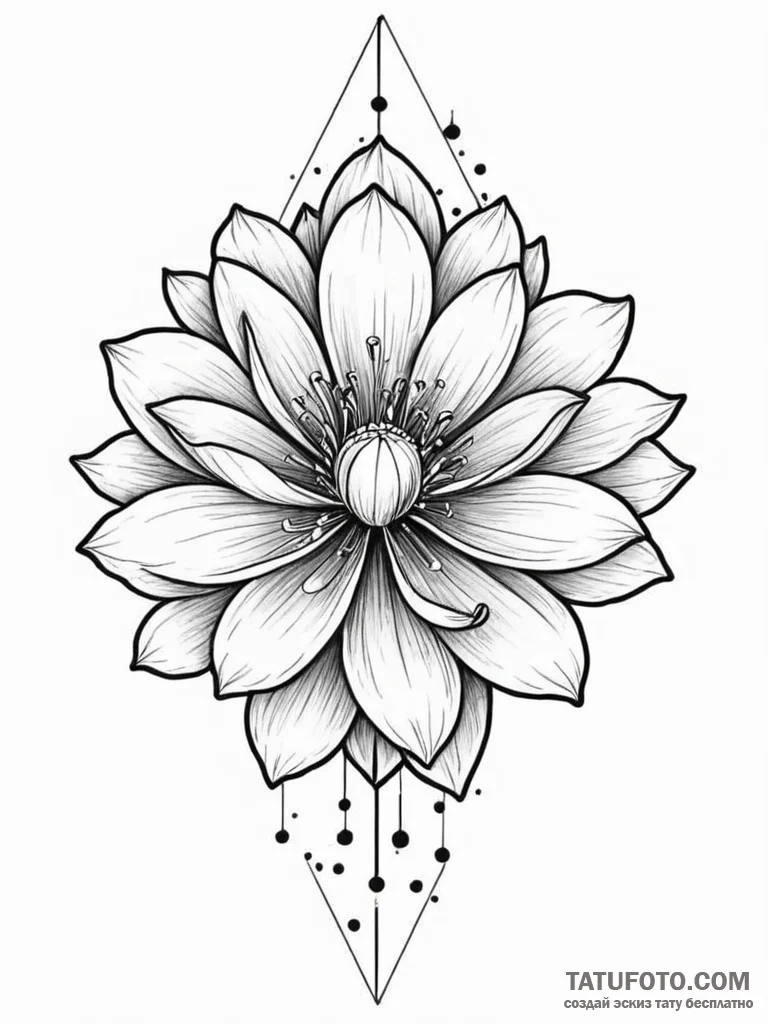 Tattoo sketch, prismatic petals of perception... - эскиз тату (№1752510677_0, 14.07.2025 16:31) — Tatufoto.com