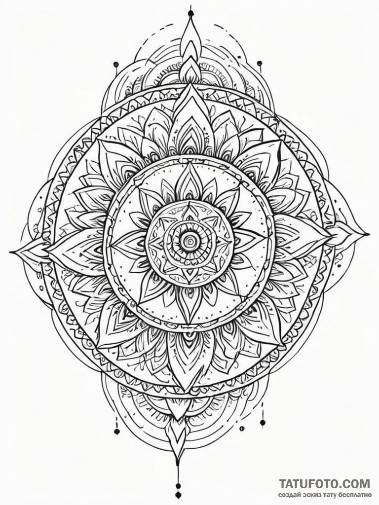 Tattoo sketch, multidimensional mandala of me... - эскиз тату (№1752511017_0, 14.07.2025 16:36) — Tatufoto.com
