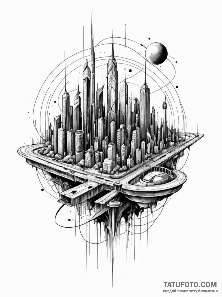 Tattoo sketch, utopia's blueprint, energy lin... - эскиз тату (№1752511103_0, 14.07.2025 16:38) — Tatufoto.com