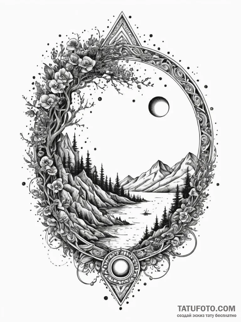 Tattoo sketch, portal painter's canvas, an ar... - эскиз тату (№1752511616_0, 14.07.2025 16:46) — Tatufoto.com