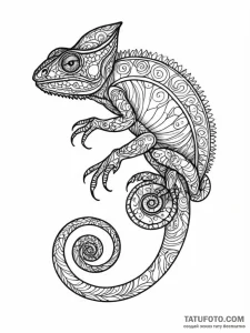 Tattoo sketch, chameleon of code: a chameleon... - эскиз тату (№1752512297_0, 14.07.2025 16:58) — Tatufoto.com