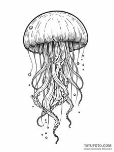 Tattoo sketch, immortal jellyfish, cosmic glo... - эскиз тату (№1752512381_0, 14.07.2025 16:59) — Tatufoto.com