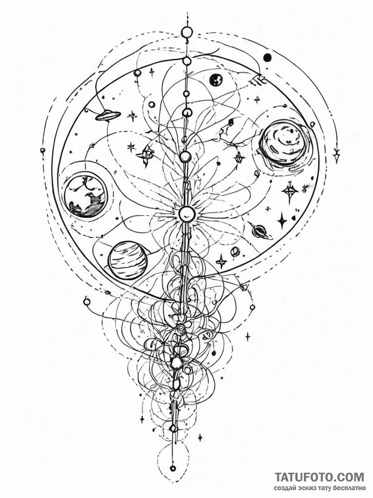 Tattoo sketch, xenographic map of destiny, a... - эскиз тату (№1752512895_0, 14.07.2025 17:08) — Tatufoto.com
