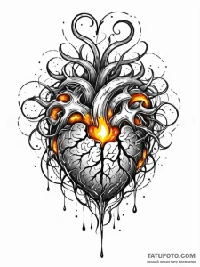 Tattoo sketch, molten core of creativity, a s... - эскиз тату (№1752513408_0, 14.07.2025 17:16) — Tatufoto.com